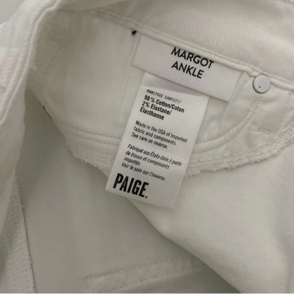 Paige Jeans Margot Ankle Skinny Jeans Crisp White Raw Hem Size 25 - Picture 8 of 8